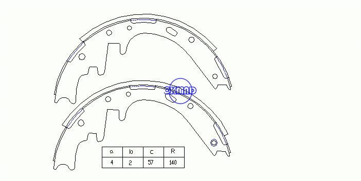 FORD TRUCK E-150 Econoline Club Wago 드럼 브레이크 슈즈 FMSI:2182TT-S723 OEM:F65Z-2200-AA, OK-BS115R